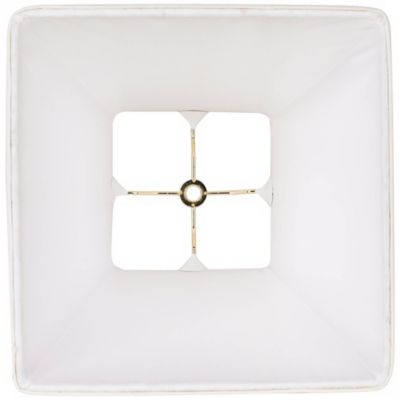Set of 2 Ivory Classic Small Square Lamp Shades 5.25" Top x 10" Bottom x 9" High (Spider) Replacement with Harp and Finial