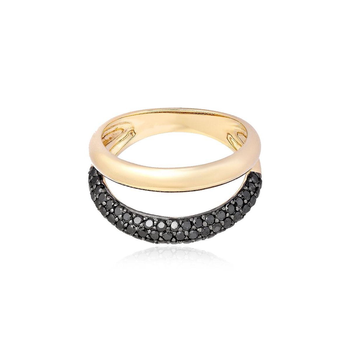Aj by Alev Pave Double Dome Ring - Gold