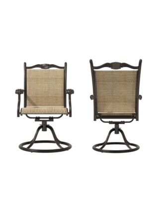 5-Piece Aluminum Outdoor Patio Dining Set with Swivel Armchairs, Brown