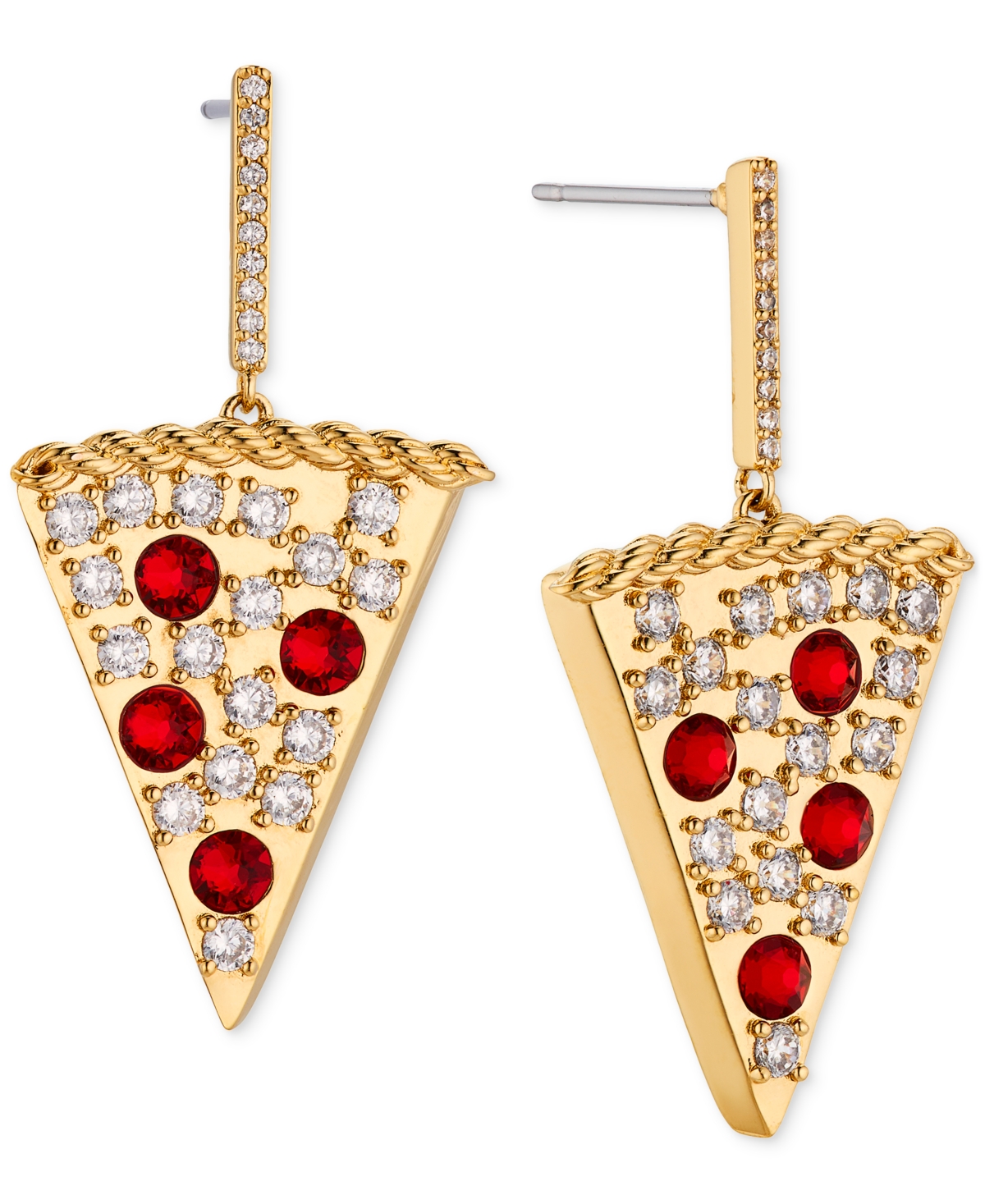 Shop Ajoa By Nadri 18k Gold-plated Pave & Color Crystal Pizza Slice Drop Earrings