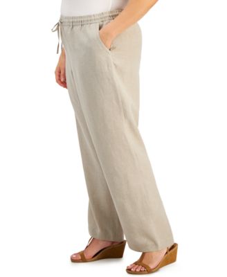 Plus Size 100% Linen Pants, Exclusively at Macy's