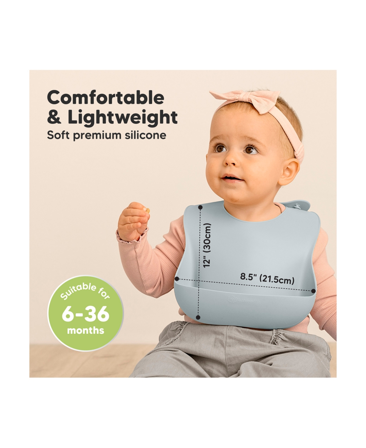 KeaBabies 2-Pack Silicone Bibs for Babies, Food Grade Baby Eating, Feeding, Toddler Bibs, Boys, Girls