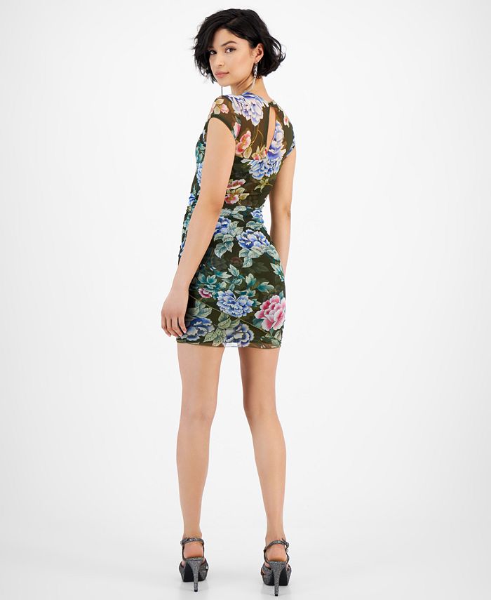 GUESS Women's Eco Aida Mesh Short Sleeve Dress - Macy's