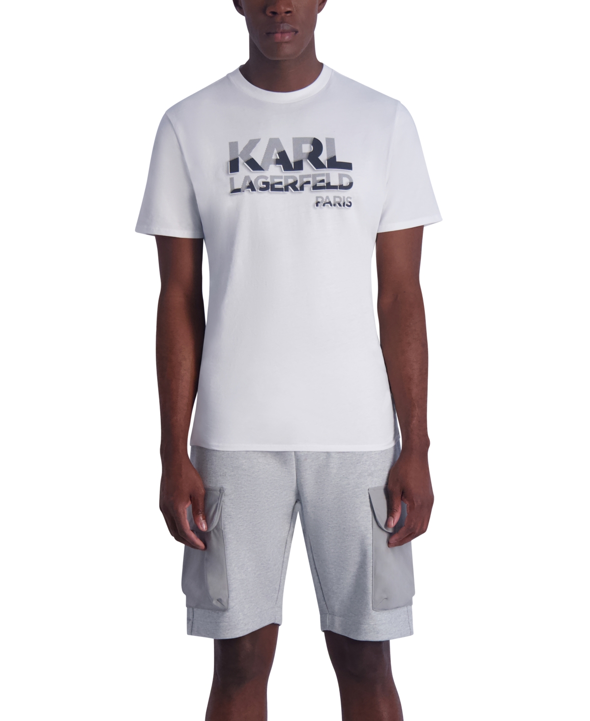 Shop Karl Lagerfeld Men's French Terry Shorts In Heather Grey