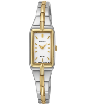 image of Seiko Women-s Solar Two-Tone Stainless Steel Bracelet Watch 15mm SUP272