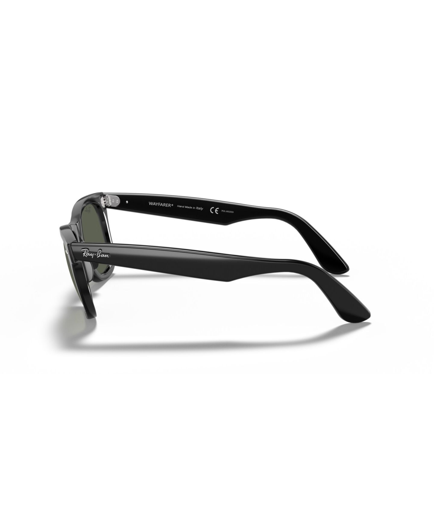 Солнцезащитные очки Ray-Ban Polarized Unisex Sunglasses, RB2140 Original Wayfarer, цвет: Полированный чёрный / Зелёный — фото 3
