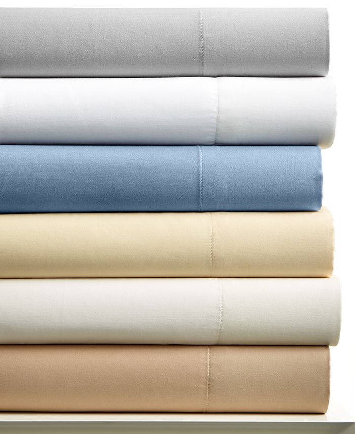Charter Club Cotton 400 Thread Count Wrinkle Resistant Tailored Fit Solid Queen Sheet Set