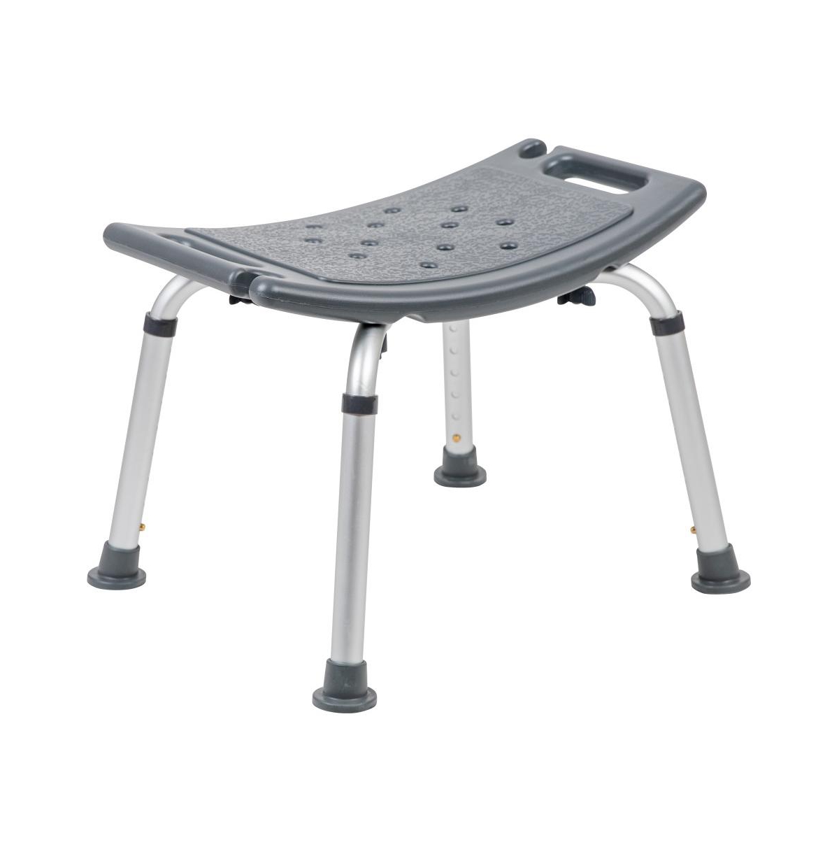 Tool-Free 300 Lb. Capacity, Adjustable Bath & Shower Chair W/ Non-Slip Feet - Gray