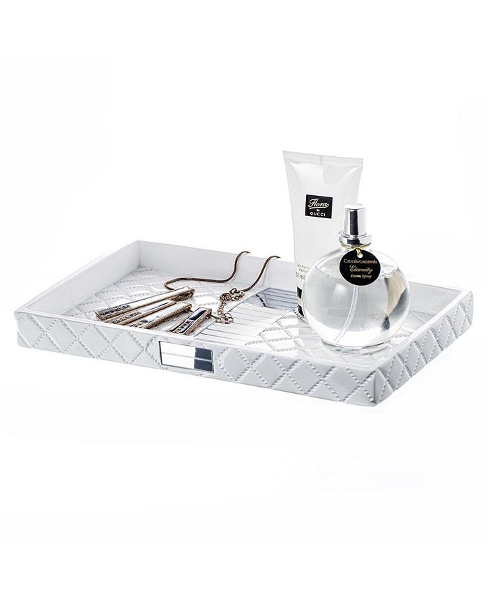 Creative Scents Quilted Mirror White Vanity Tray Macy's