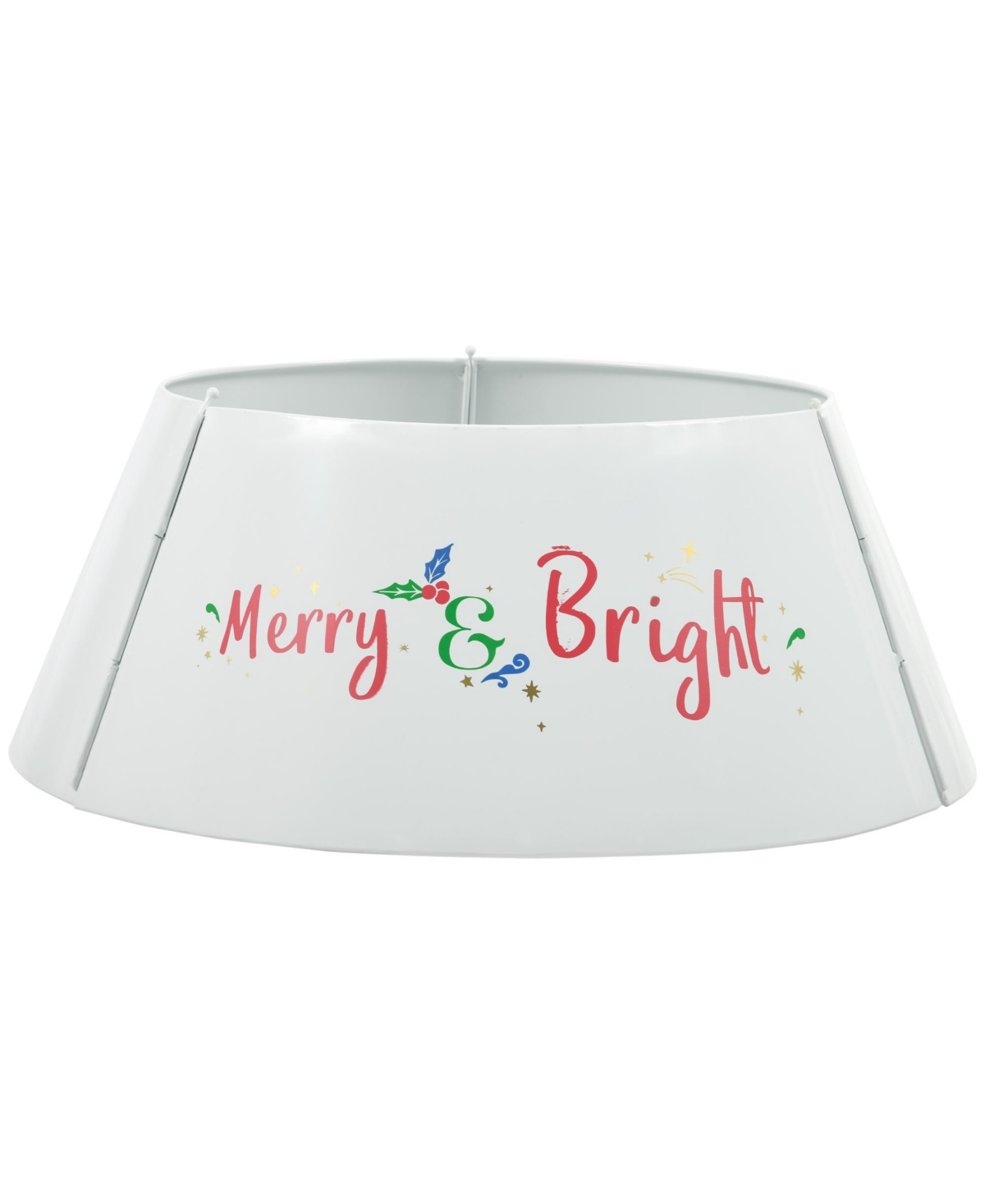 26 Inch Christmas Tree Collar Ring, Stand Cover for Decor, White - White
