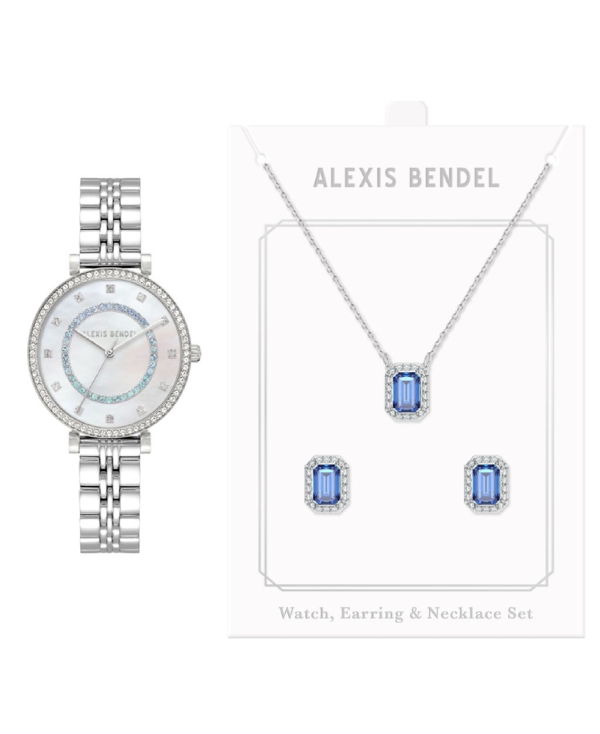 Women's Quartz Silver-Tone Alloy Watch 31mm Gift Set - Shiny Silver, White Mother of Pearl