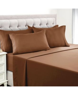 LDC Lux Decor Collection Lux Decor Collection 6 Piece Solid Bed Sheets ...