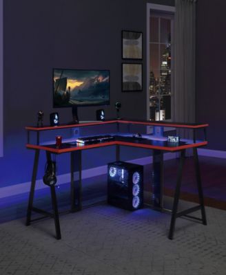 Office Star 36" Metal Disruptor L-Shape Gaming Desk