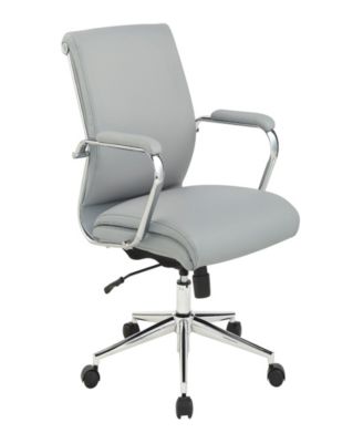 Office Star 41.25" Fabric, Chrome Mid Back Manager's Office Chair