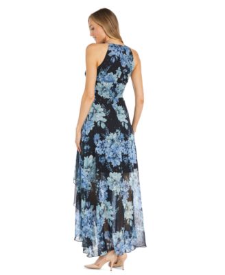 Women's Floral-Print Keyhole Maxi Dress