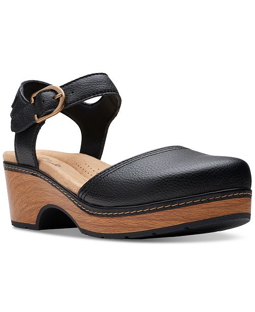 alfani Clarks Paizlee Bay Clog-Style Block Heel Platform Shoes Women's Fashion Shoes & Accessories