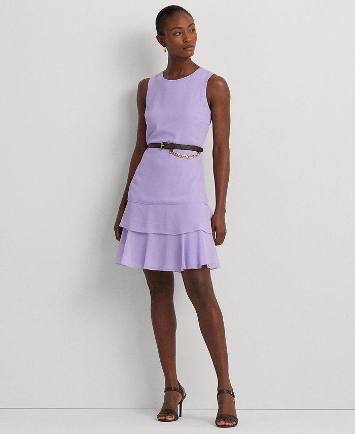 Lauren Ralph Lauren Georgette Shift Dress Women's Dress Wild Lavender : 8