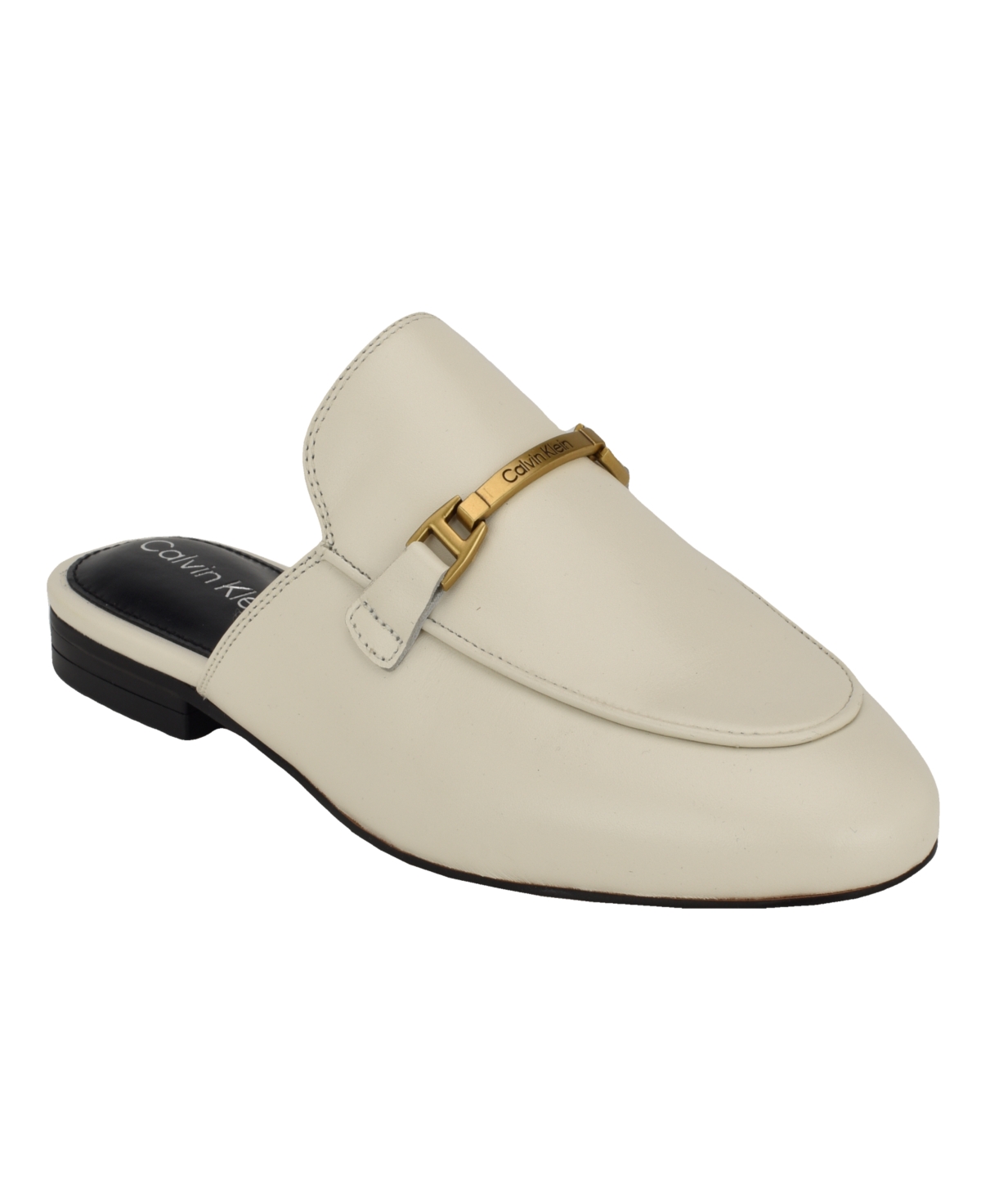 Shop Calvin Klein Women's Sidoll Almond Toe Slip-on Casual Loafers In Ivory Leather