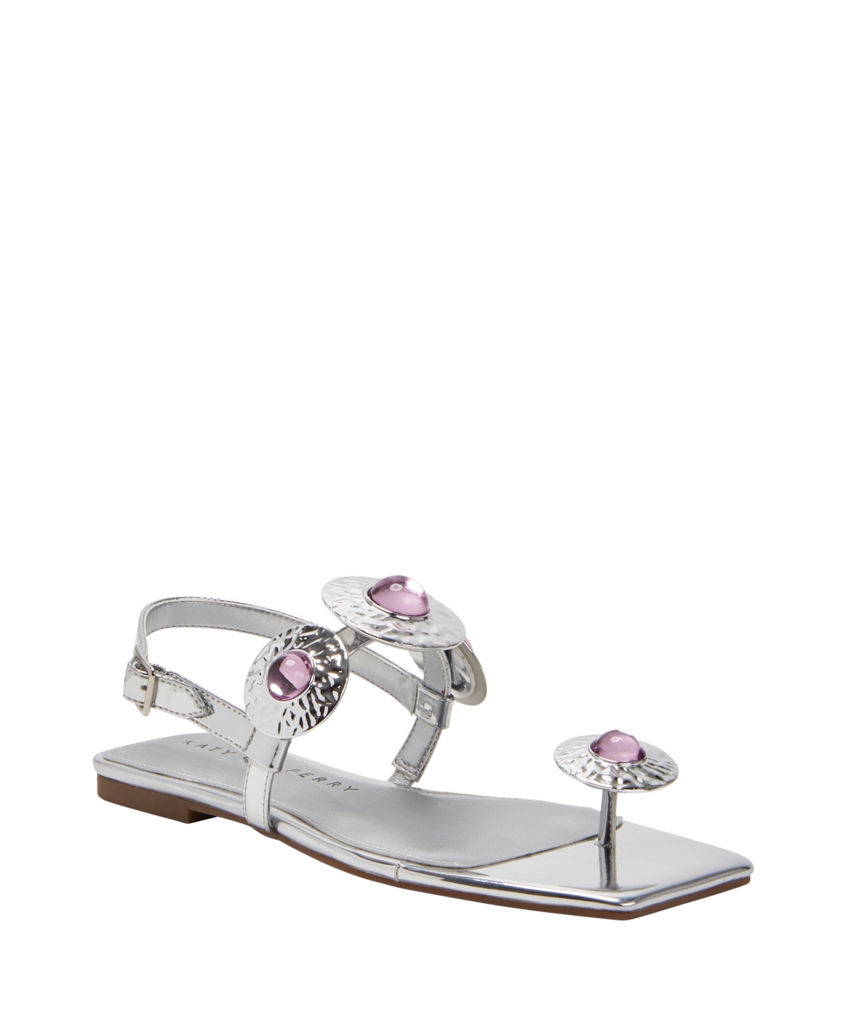 Katy Perry Women's Camie Stone Square Toe Sandals In Silver