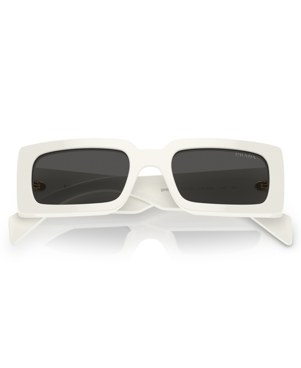Prada Lettering Rectangular Women's Sunglasses, Pr A07s In White