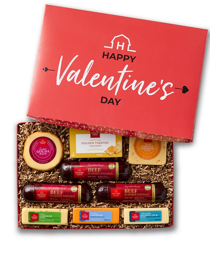 Hickory Farms Deluxe Valentine's Day Savory Snacks Gift Box, 9 Pieces
