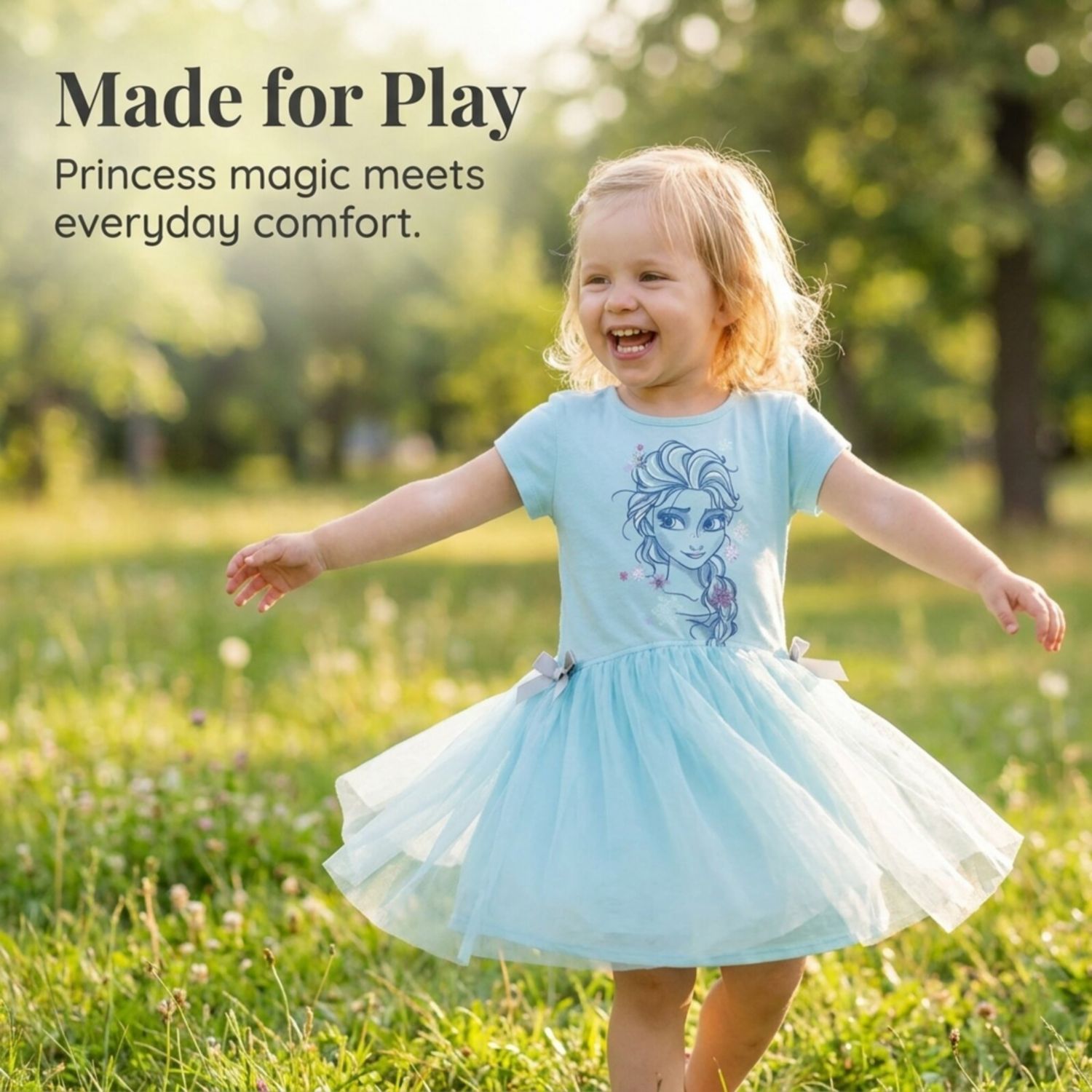 Disney Elsa Girls French Terry Dress Toddler| Child