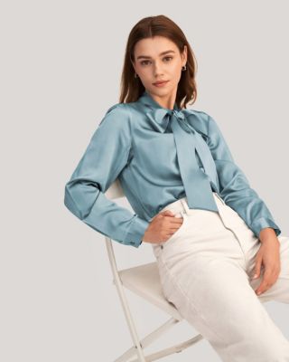Women's Bow-tie Neck Silk Blouse