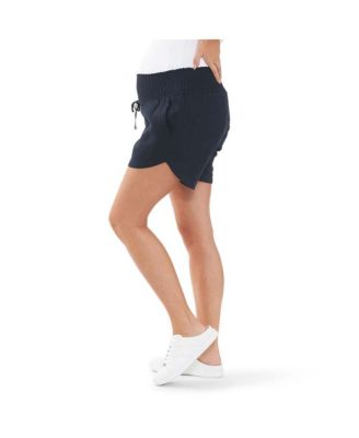 Indi Shirred Linen Short Navy