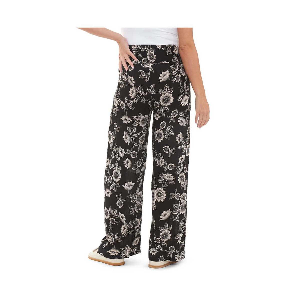 Ripe Maternity Maternity Ripe Trina Shirred Wide Leg Pants Black/Natural