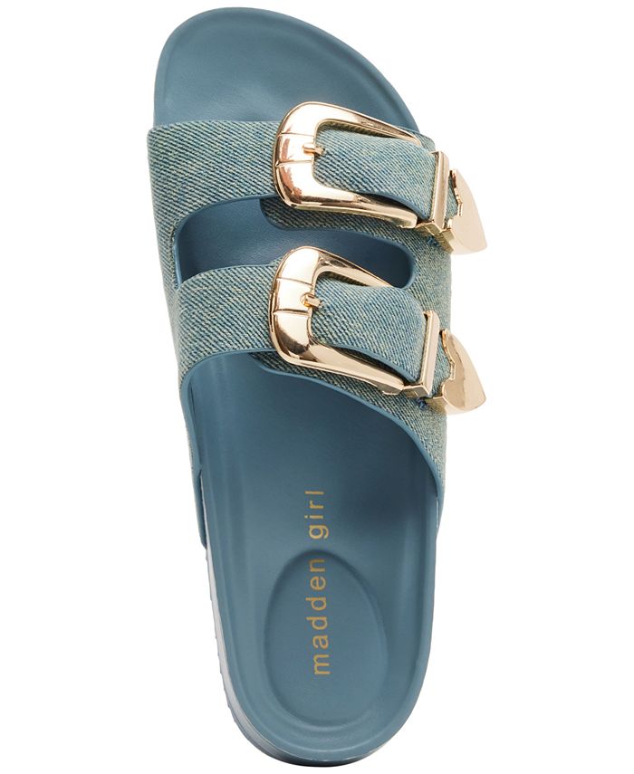 Madden girl on sale double buckle slides
