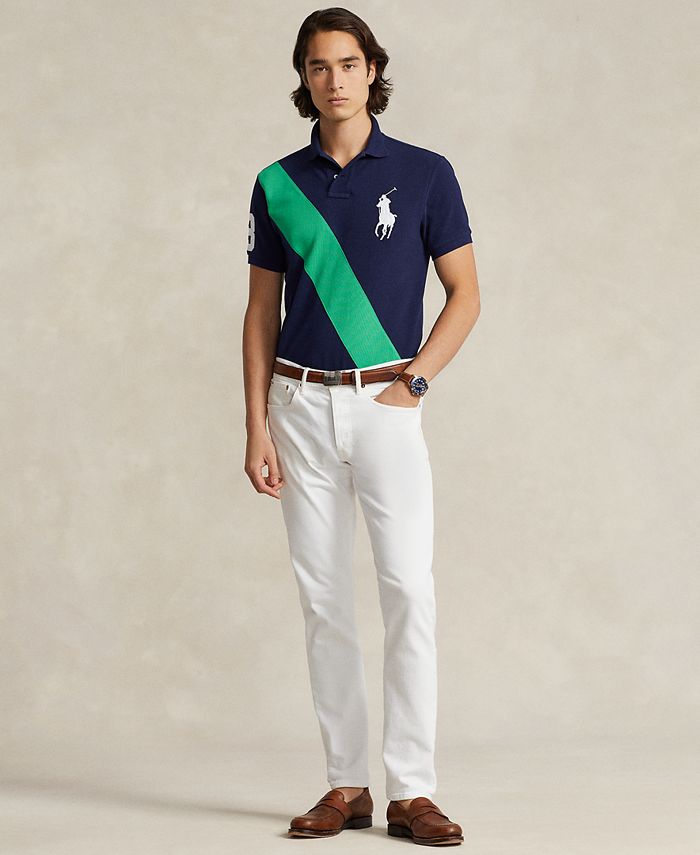 Polo Ralph Lauren Men's Custom Slim Fit Big Pony Mesh Polo Shirt - Macy's