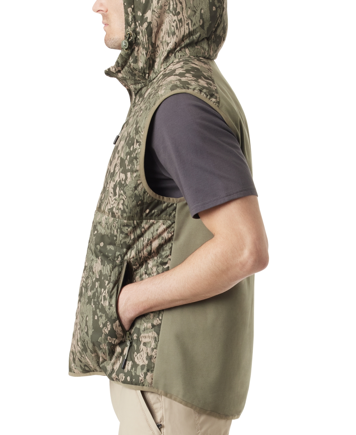 Shop Bass Outdoor Men's Earlybird Runner Camo Vest In Bark Camo Deep Lichen