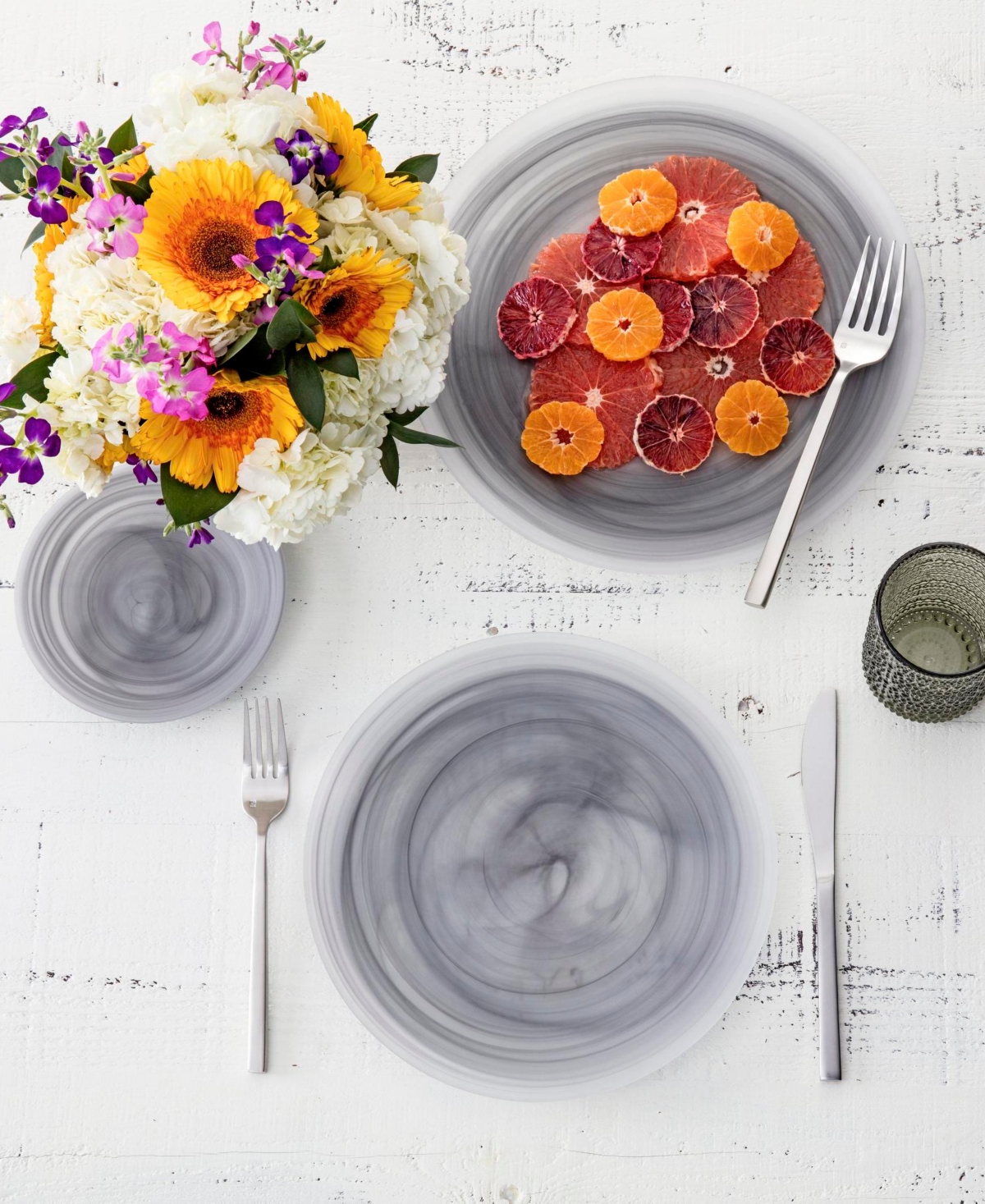 Fortessa La Jolla Dinner Plates, Service For 4 In Ink Blue