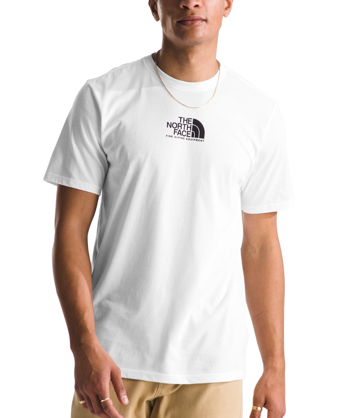 Shop The North Face Men's Fine Alpine Logo Graphic Short-sleeve T-shirt In Tnf White