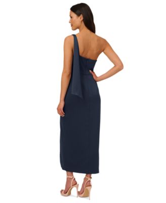 Adrianna Papell Women's Satin Crepe One-Shoulder Gown - Macy's