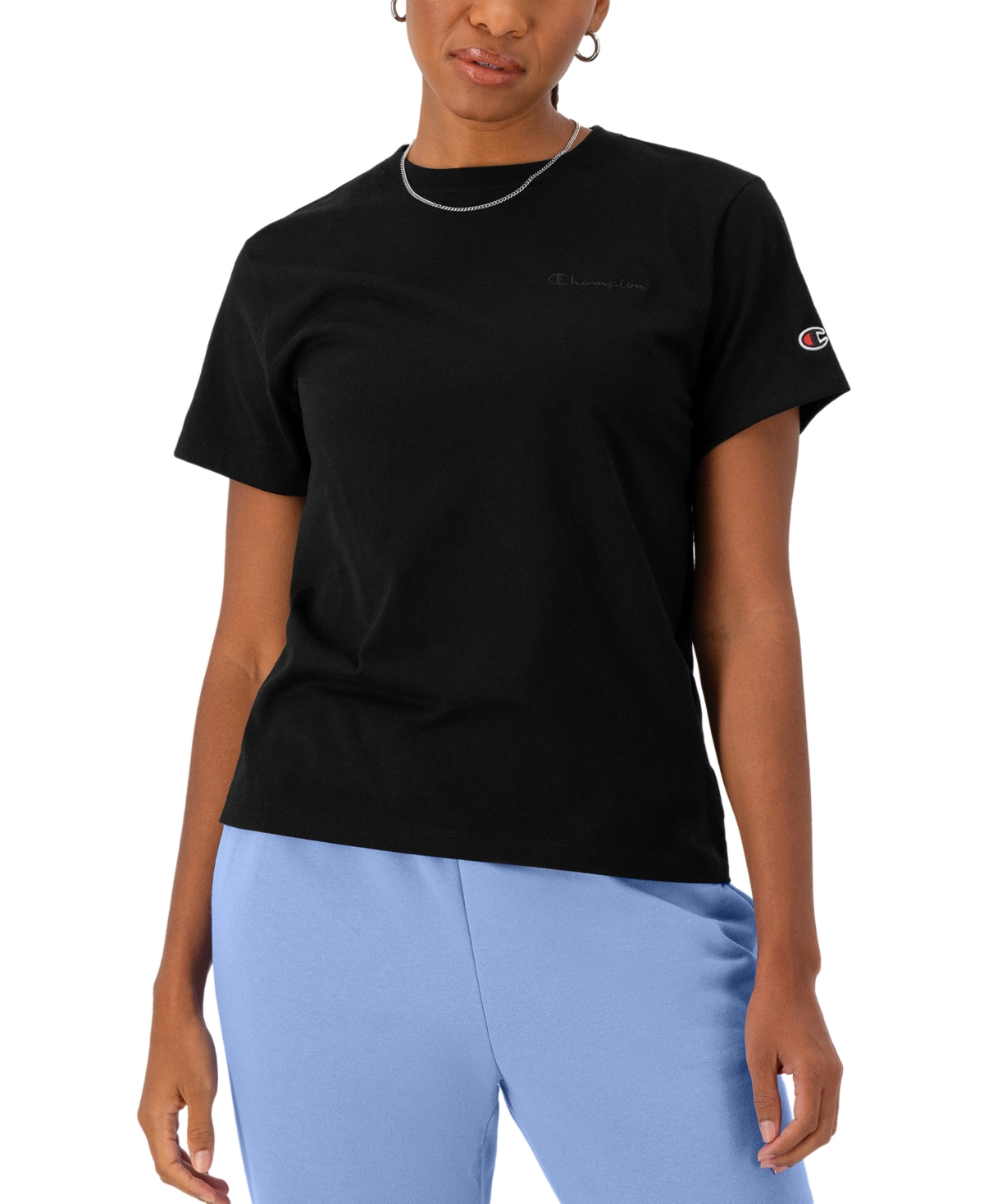 Champion : Women's The Classic Crewneck T-shirt In Black