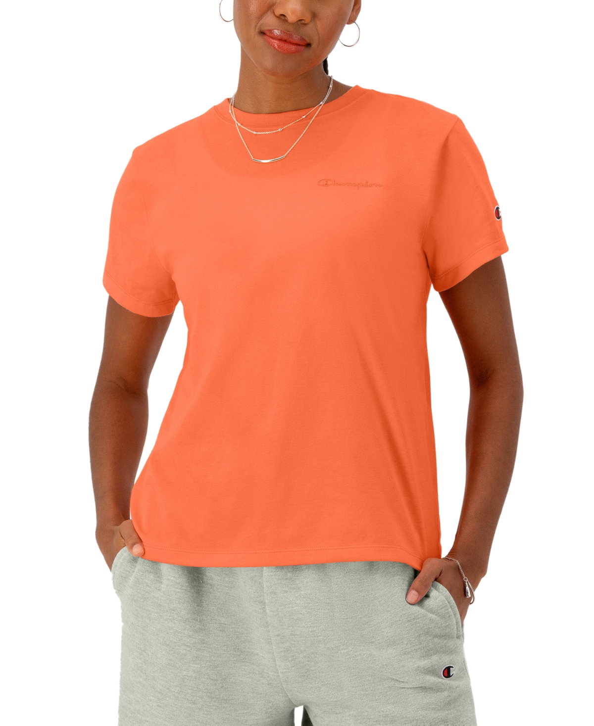 Champion : Women's The Classic Crewneck T-shirt In Tangy Melon