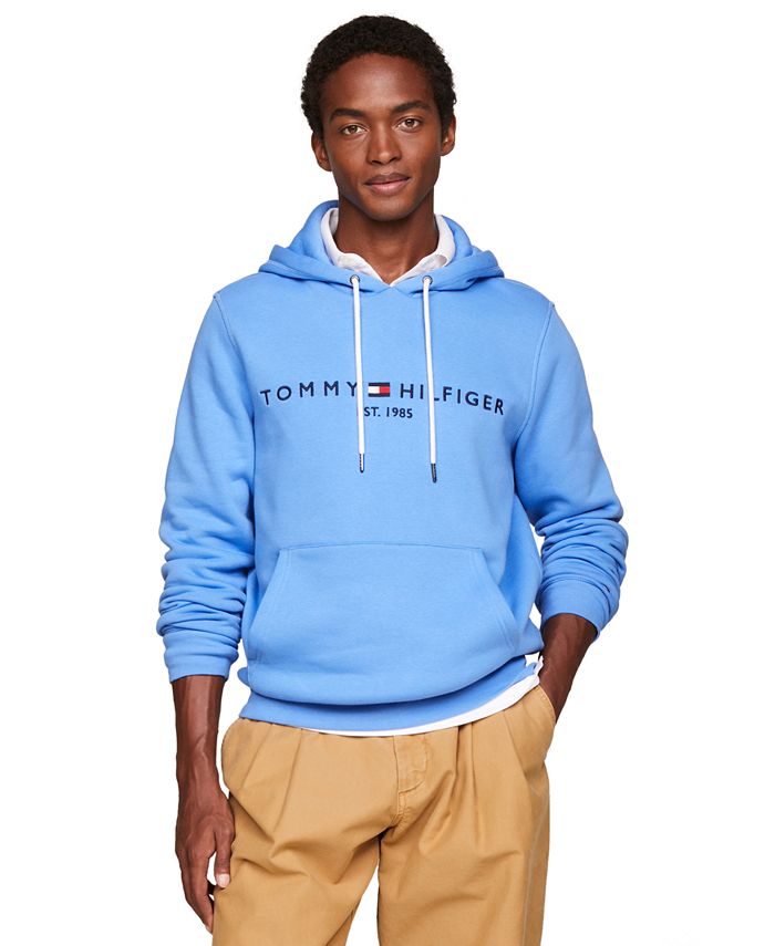 Tommy Hilfiger Men's Embroidered Logo Hoodie - Blue Spell - Size M