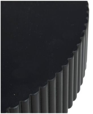 20" x 20" x 20" Wooden Dimensional Ribbed Accent Table