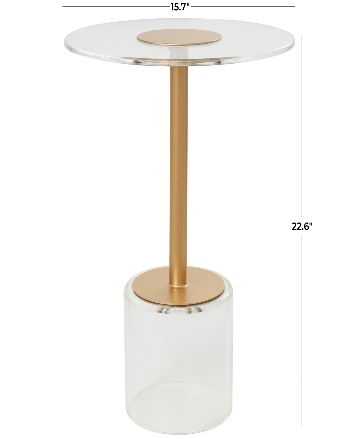 Shop Rosemary Lane 16" X 16" X 23" Acrylic Elevated Base And Gold-tone Stand Accent Table In Clear