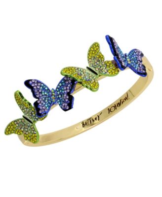 Betsey Johnson Faux Stone Butterfly Bangle Bracelet - Macy's