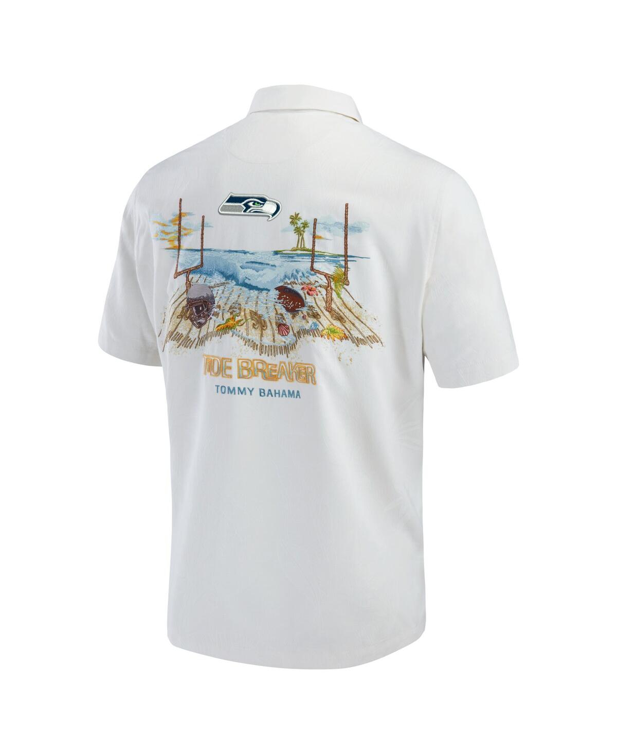 Shop Tommy Bahama Men's  White Seattle Seahawks Tide Breaker Islandzone Camp Button-up Shirt