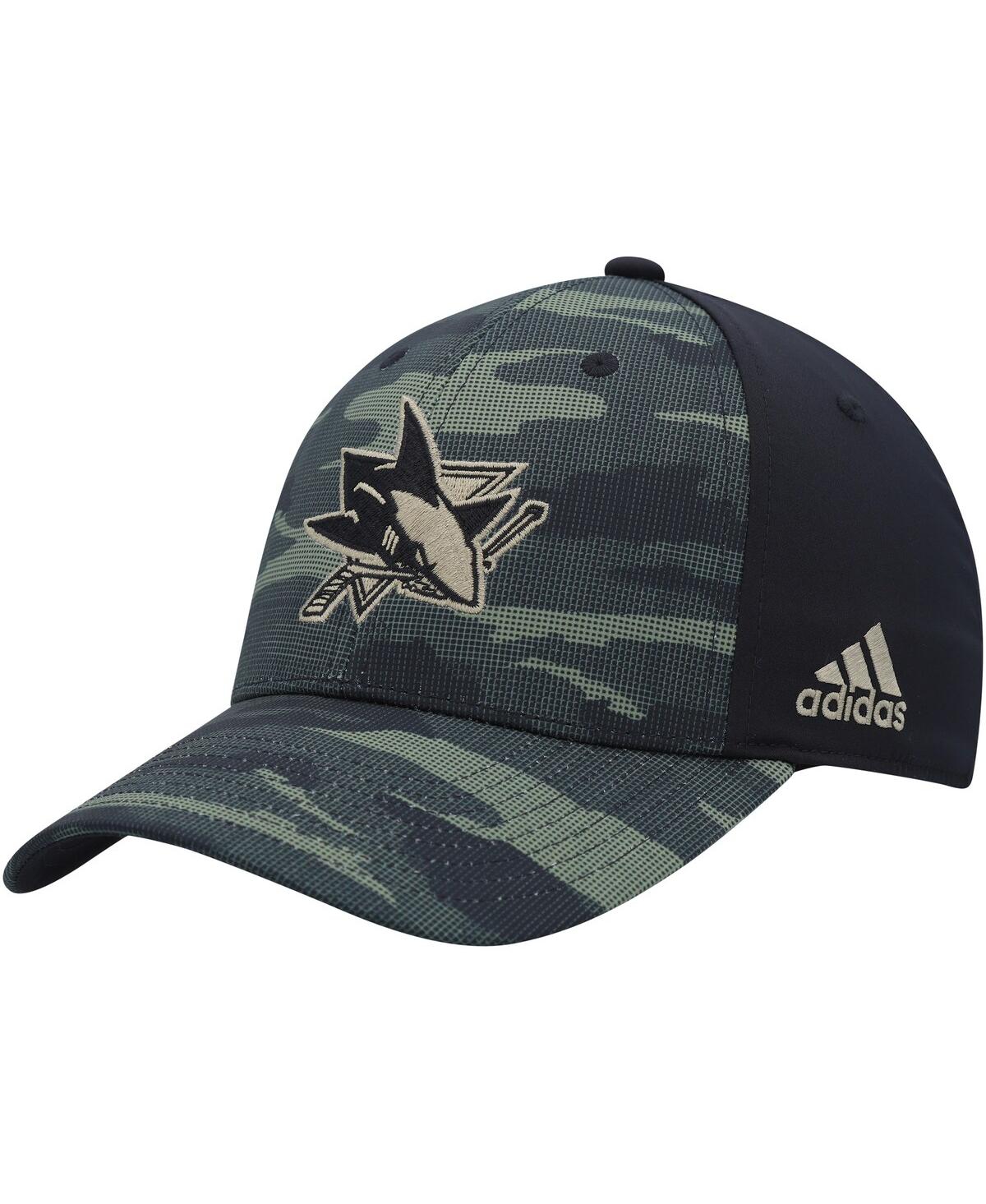Shop Adidas Originals Men's Adidas Camo, Black San Jose Sharks Military-inspired Appreciation Flex Hat In Camo,black