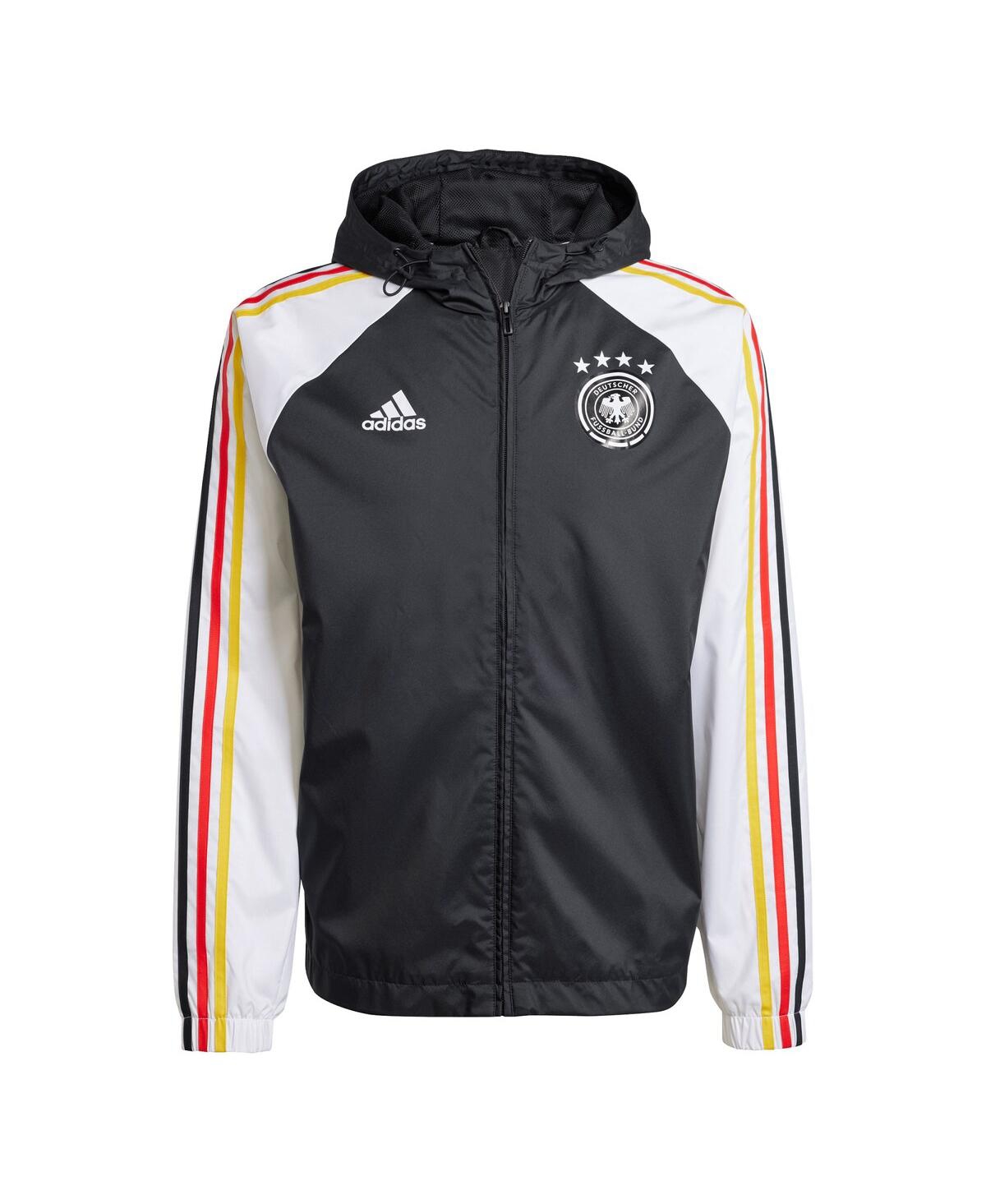 Shop Adidas Originals Men's Adidas Black Germany National Team Dna Raglan Full-zip Windbreaker Jacket