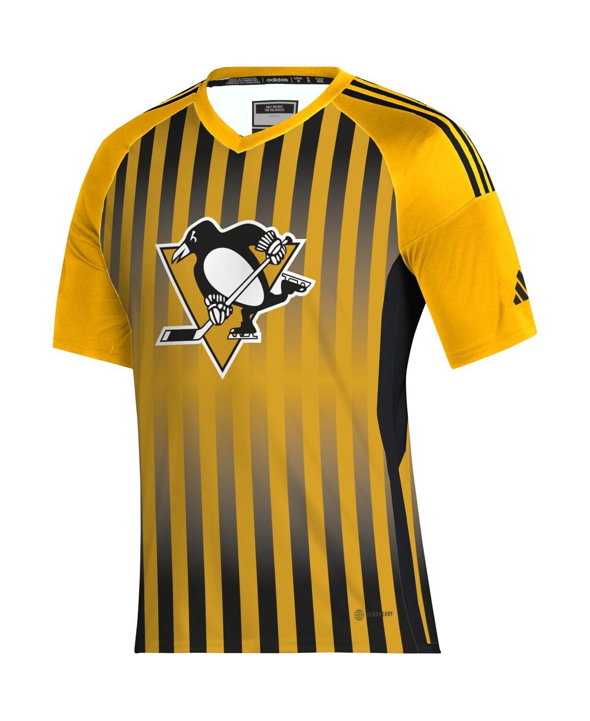 Shop Adidas Originals Men's Adidas Gold Pittsburgh Penguins Aeroready Raglan Soccer Top