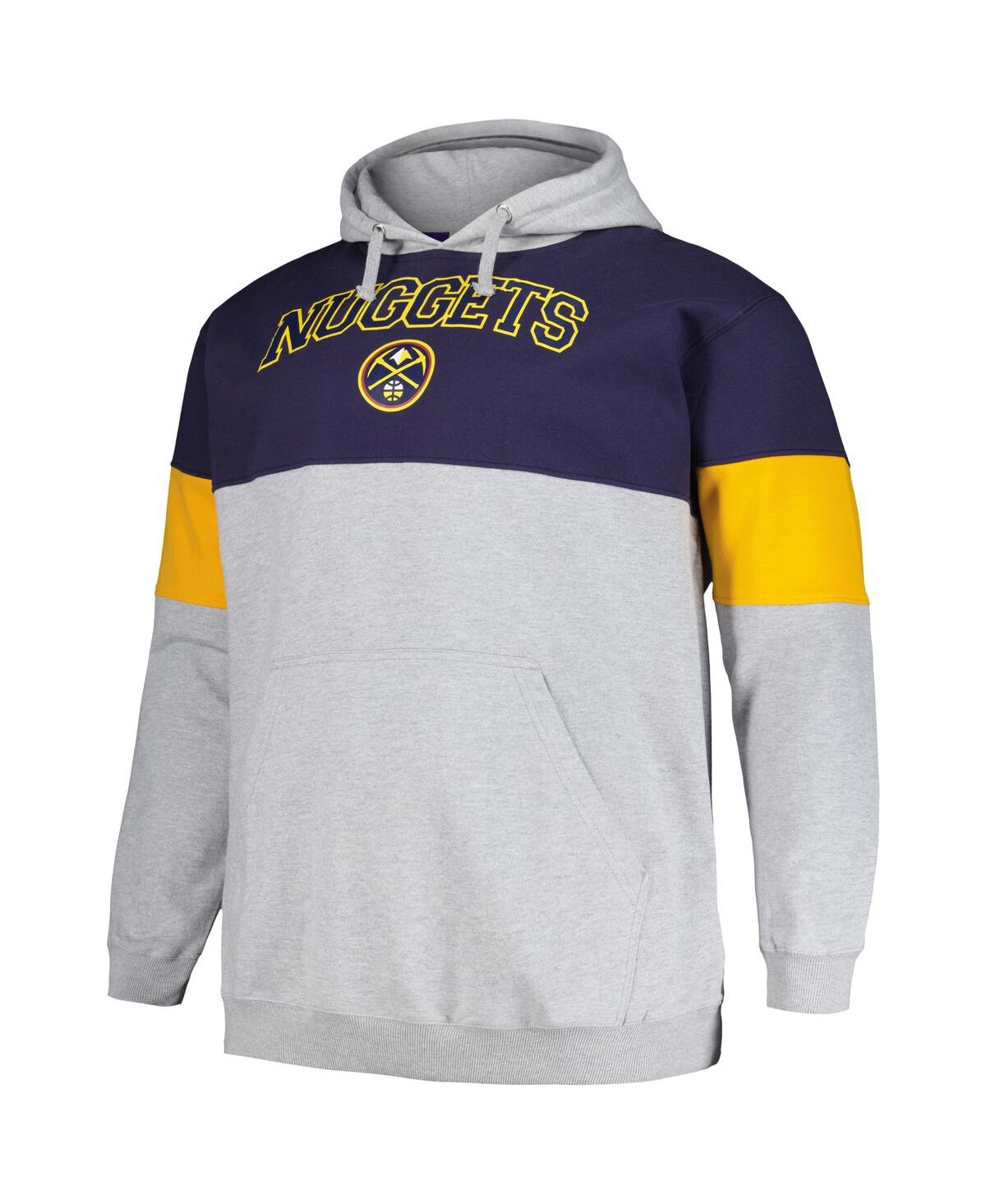 Shop Fanatics Men's  Navy, Gold Denver Nuggets Big And Tall Pullover Hoodie In Navy,gold