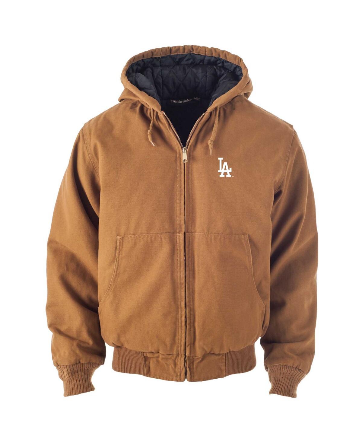 DUNBROOKE MEN'S DUNBROOKE BROWN LOS ANGELES DODGERS DAKOTA WORK FULL-ZIP HOODIE JACKET 