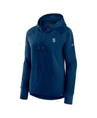 Women's Heather Deep Sea Blue Seattle Kraken Authentic Pro Pullover Hoodie