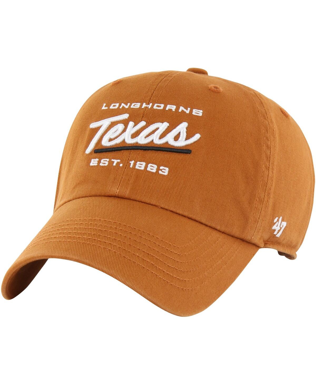 47 Brand Women's ' Burnt Orange Texas Longhorns Sidney Clean Up Adjustable Hat