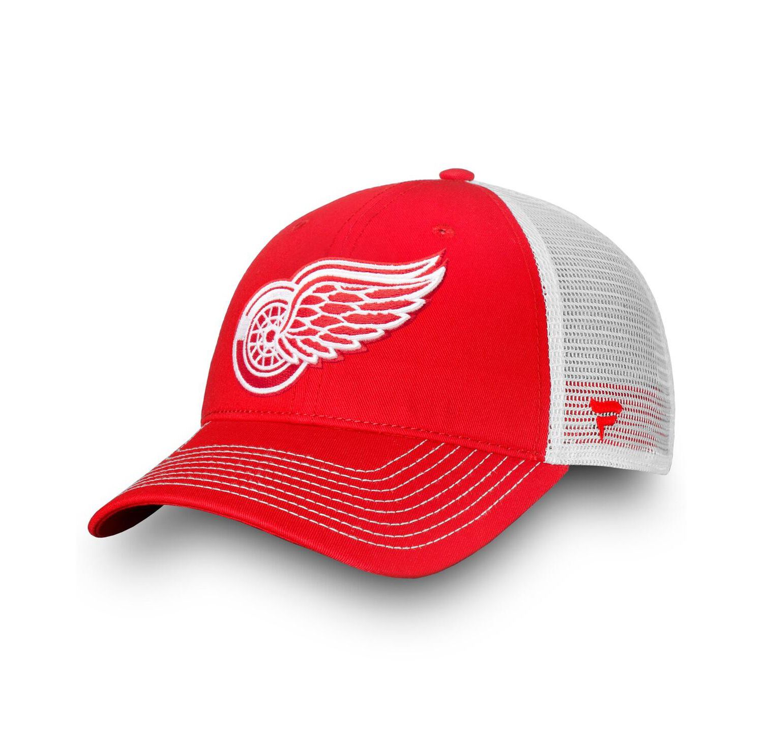 Men's Red, White Detroit Red Wings Slouch Core Primary Trucker Snapback Hat
